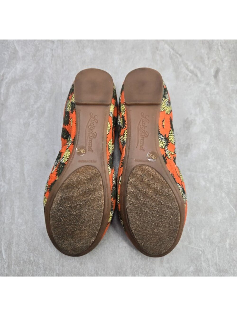Lucky Brand Ballet Flats Size 7 Pineapple Canvas Print Casual Slip On Shoes - Picture 8 of 11